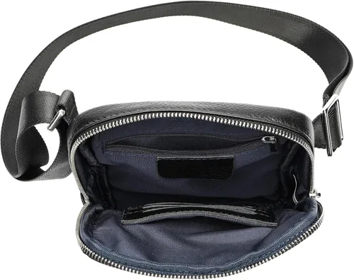 Vista 4 de NIUCUNZH Monederos y bolsos de hombre pequeños, mini mensajero de cuero genuino y bolso de hombro para hombres con muchos bolsillos con cremallera