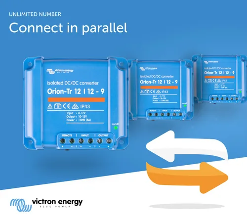 Vista 5 de Victron Energy Orion-Tr Convertidor de CC a CC - 12/12 voltios 9 amperios 110 vatios - Protección IP43 - para sistemas de batería dual - Aislado