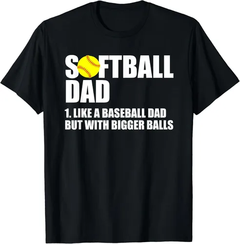 Vista 2 de Camiseta divertida de softball Dad Definition, Negro, S