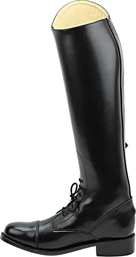 Vista 4 de Hispar Botas de equitación para mujer, diseño de corona, color negro ecuestre