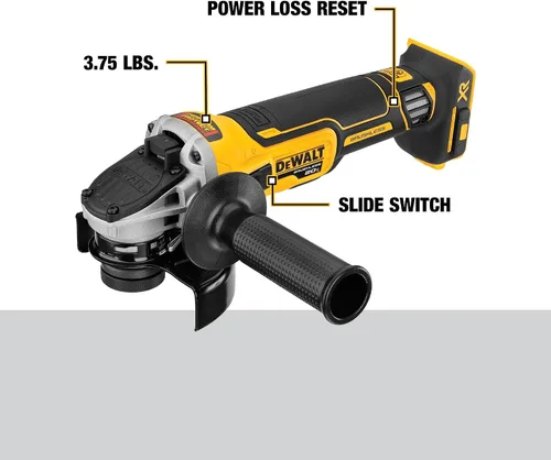 Vista 3 de DEWALT Amoladora angular MAX* XR de 20 V con freno de retroceso, interruptor deslizante, 4-1/2 pulgadas, solo herramienta (DCG405B)
