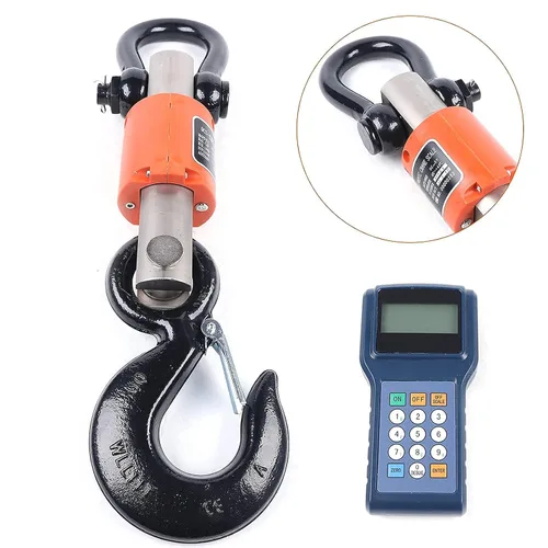 Vista 4 de Báscula colgante industrial resistente 10T, escala industrial de grúa de 22000 libras con medidor de mano, báscula colgante electrónica con gancho