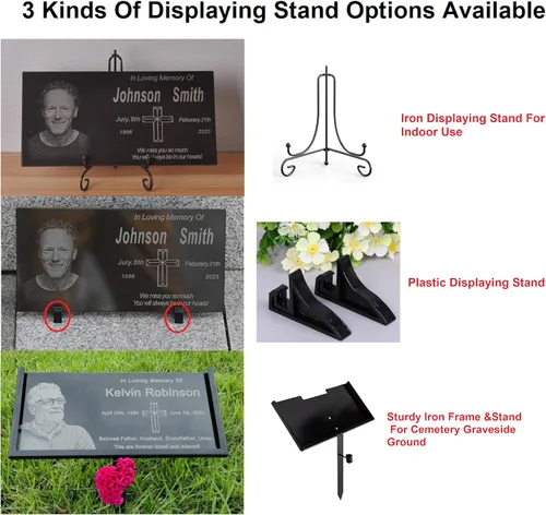Vista 6 de lápida, lápidas para tumbas, placa conmemorativa personalizada, marcadores de tumba para cementerio, piedra conmemorativa para un ser querido