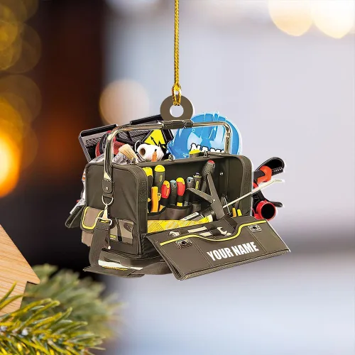 Vista 18 de Podagree - Adorno personalizado para electricista, bolsa de herramientas para electricista, adorno de Navidad, regalo de electricista, adorno de Elt1