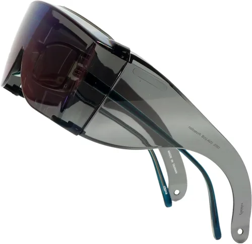 Vista 2 de Calabria 3000 Gafas de Seguridad de Ajuste Grande que se Colocan Sobre Anteojos Recetados Color Azul para Hombres y Mujeres Envolventes Tintadas