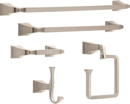 Vista 2 de Delta Dryden (1-Paquete) Ganchos para Toallas Brillo Acero Inoxidable Dobles Ganchos de Baño Montados en la Pared para Batas y Toallas Soporte