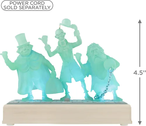 Vista 4 de Tarjeta de recuerdo Hallmark 2025, colección Disney La mansión embrujada, fantasmas autoestopistas con luz y sonido, regalos para fanáticos de Disney