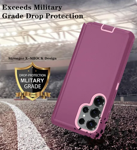Vista 48 de ONOLA Funda compatible con Samsung Galaxy S24 Ultra con protector de pantalla HD, resistente a los golpes y a las caídas, funda de 3 capas