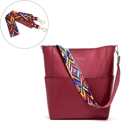 Vista 6 de BOSTANTEN - Bolsos de piel para mujer con cierre de cremallera color rojo