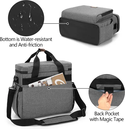 Vista 4 de CURMIO - Cafetera de viaje compatible con Keurig K-Mini o K-Mini Plus Single-serve Coffee Machine Travel Bag, for K-Cup Pods, Protective