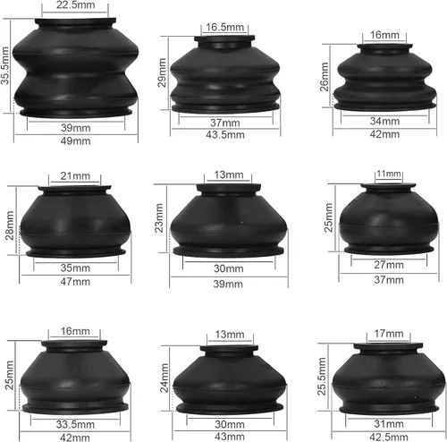 Vista 3 de 14 piezas de cubierta protectora de polvo de goma para brazo de varilla giratoria universal, cabeza de bola de unión para auto, accesorios