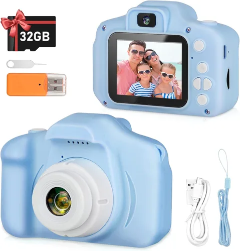Vista 11 de Zeacool Cámara para niños, cámara de video digital HD, juguetes para niños de 3 4 5 6 7 8 9 años para niños/niñas, cámara selfie para niños, regalos