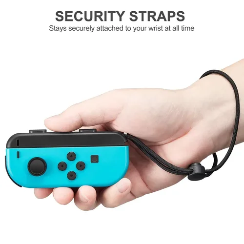 Vista 4 de Gepicest Wrist Strap for Joycon 4 Pieces Switch Parts Accessories Controller Attachments Compatible with Joy Con, Dual Remote Comfort Controller