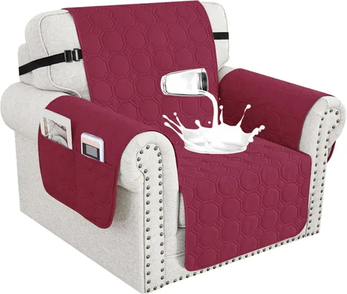 Vista 10 de XINEAGE - Funda 100% impermeable para silla y sofá para mascotas, funda antideslizante para sofá lavable, funda para silla con 1 cojín, protector