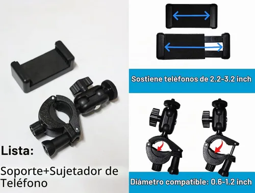 Vista 3 de Soporte de teléfono para micrófono Abrazadera de soporte para micrófono de música, soporte para teléfono inteligente, múltiples ángulos giratorios