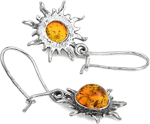 Vista 2 de Ian and Valeri co. Amber Sterling Silver Sun Earrings