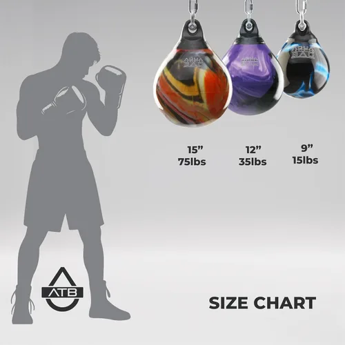 Vista 4 de Bolsa de entrenamiento acuática Aqua Training Bag, bolsa de boxeo de 12 pulgadas, 35 libras, bolsa híbrida de bola deslizante Aqua Head Hunter
