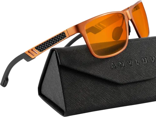 Vista 39 de ANYLUV Blue Light Blocking Glasses Men Computer Gaming Glasses Lightweight Al-Mg Metal Anti Eyestrain Eye Protection
