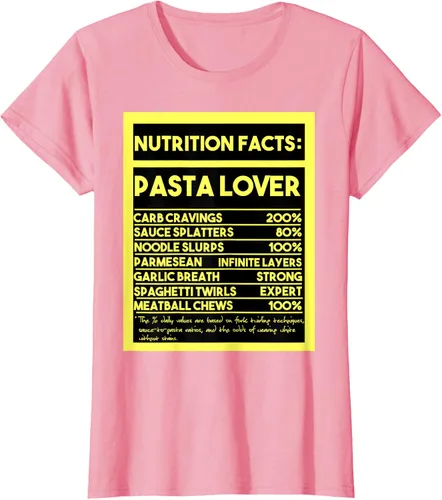 Vista 15 de Pasta Lover Nutrition Facts: The Ultimate Carb Connoisseur's T-Shirt Negro
