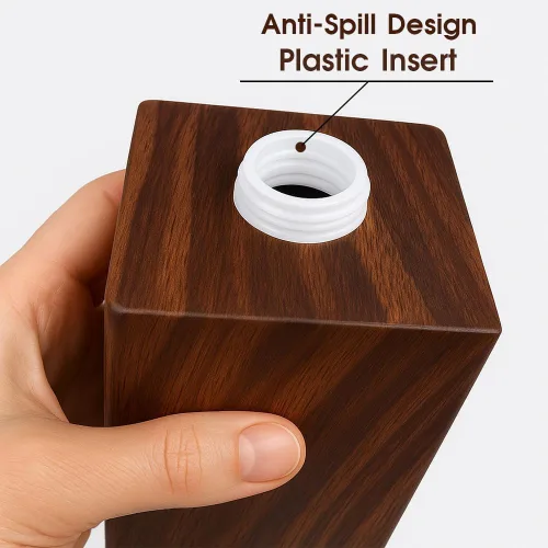 Vista 7 de Dispensador de jabón de madera maciza de 6.8 fl oz para baño, cocina, bomba de jabón de manos recargable de madera, dispensador de loción