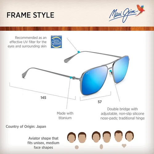Vista 6 de Maui Jim Gafas de sol polarizadas de aviador para hombre y mujer