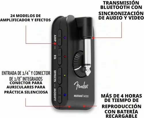 Vista 3 de Fender Mustang Micro Amplificador de Auriculares, con 2 años de garantía