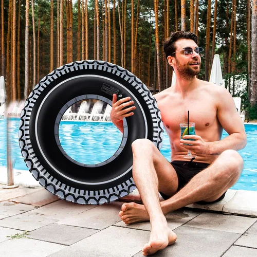 Vista 7 de Libima 4 flotadores inflables para piscina, flotadores de piscina de 30 pulgadas, anillos de natación, tubos de neumáticos hawaianos, tubos