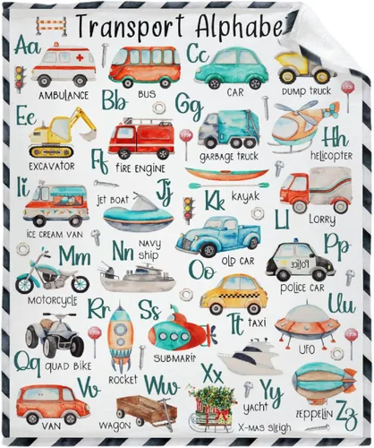 Vista 15 de Manta de franela con diseño del alfabeto de animales, súper suave, ligera, para niños, adultos, adecuada para sofá, cama, campamento, viajes, todas