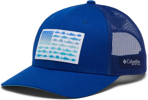 Vista 358 de Columbia Gorra de bola de malla Bandera antigua de malva/blanco/pescado