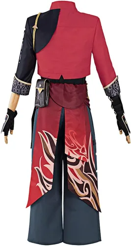 Vista 4 de JoySeed Genshin Impact - Disfraz de Thoma para cosplay, conjunto completo, traje de Halloween y Navidad, uniforme de fiesta - L