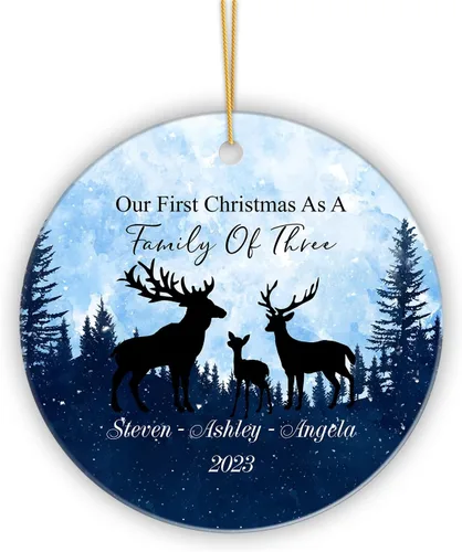 Vista 12 de Adorno personalizado de primera Navidad para bebé con nombre, personaliza la fecha de nacimiento de tu bebé, hora de nacimiento, peso y altura, bebé