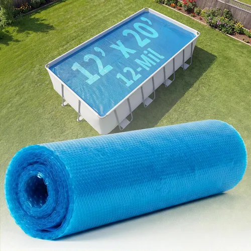 Vista 2 de Blue Wave NS400 mil Manta solar para piscinas rectangulares de 12 x 20 pies en el suelo - Azul