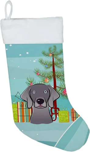 Vista 7 de Caroline's Treasures BB1590CS Árbol de Navidad y Alaskan Malamute Calcetines de Navidad para colgar en la chimenea, decoración de fiesta de Navidad