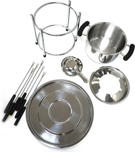 Vista 3 de Norpro Juego de fondue de acero inoxidable de 10 piezas
