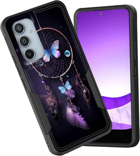 Vista 78 de Funda protectora para Galaxy A13 5G, doble capa híbrida resistente a prueba de golpes, policarbonato duro, silicona suave, TPU, funda protectora