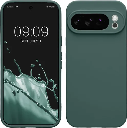 Vista 39 de kwmobile Funda compatible con Google Pixel 9 - Funda protectora delgada de TPU para teléfono - Acabado mate suave - Piedra antigua