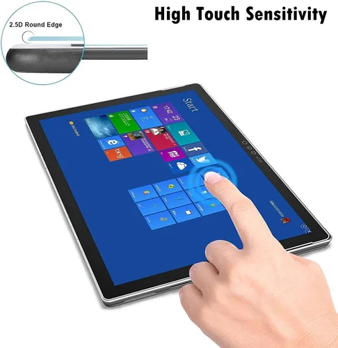 Vista 6 de Megoo Protector de pantalla para Surface Pro 5, ultra transparente, de alta respuesta, vidrio templado, compatible con Microsoft Surface Pro 6/Pro