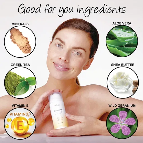 Vista 8 de Deluvia Body Shimmer Wash Off Loción bronceadora, después del sol, maquillaje de piernas, hidratante corporal iluminador, bronceador para cuerpo