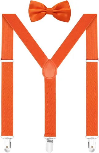Vista 63 de habibee Color sólido para hombre en forma de Y con clips fuertes tirantes ajustables