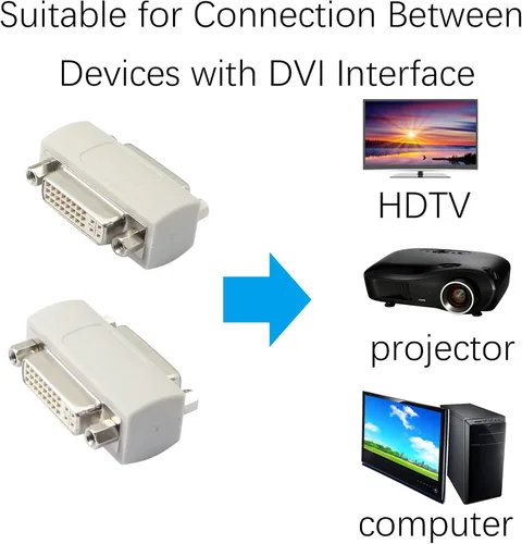 Vista 5 de YOUCHENG Acoplador DVI hembra a hembra, extensor de señal de cable serie DVI24+5/DVI-I, para extender y conectar dos cables DVI (paquete de 2)