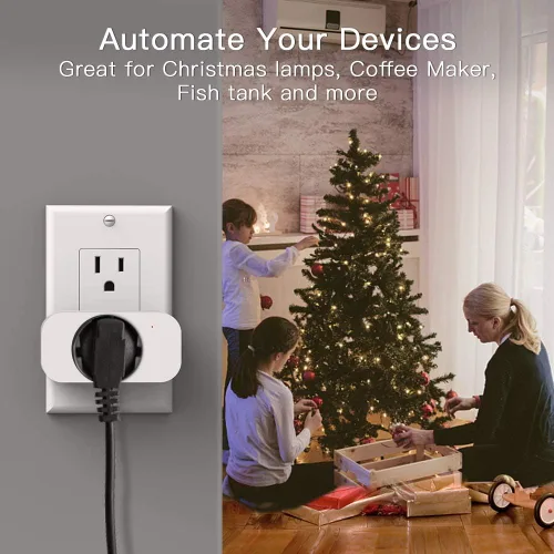 Vista 2 de Paquete de 4 enchufes inteligentes Treatlife que funcionan con Alexa y Google Home, temporizador programable resistente de 7 días, salida