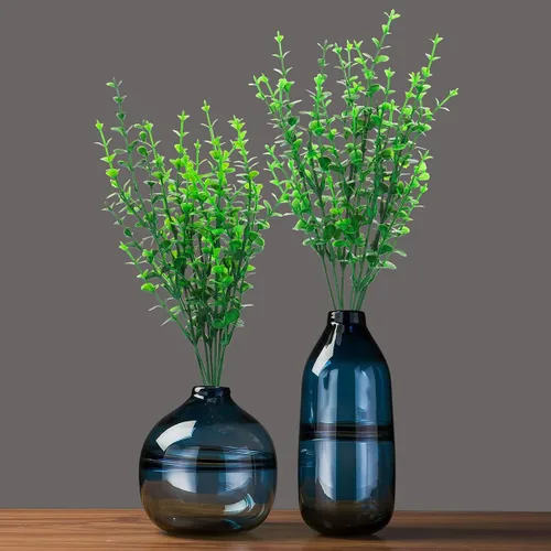 Vista 6 de 2 plantas artificiales de vegetación artificial, plantas artificiales de plástico, arbustos, vegetación, resistentes a los rayos UV, plantas