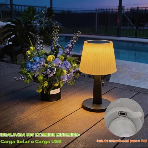 Vista 2 de Beautyard Lámparas solares de mesa para exteriores e interiores, regalos de Navidad, 3 modos de iluminación, 4000 mAh LED para cuidado de los ojos