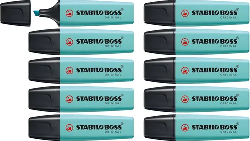 Vista 12 de Resaltador STABILO BOSS ORIGINAL Pastel - Paquete de 10 - Pizarra de lima