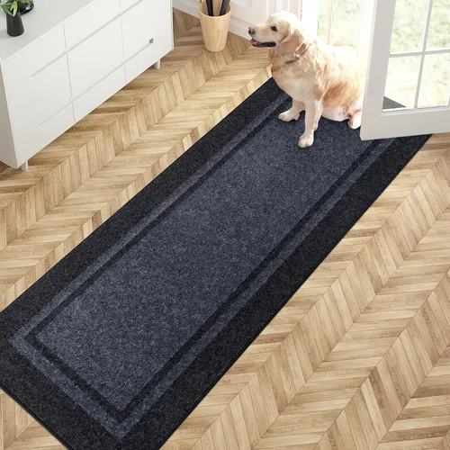 Vista 13 de PURRUGS Tapete para puerta con atrapamiento de suciedad, 20 x 32 pulgadas, antideslizante, lavable a máquina, tapete de entrada, tapete para puerta