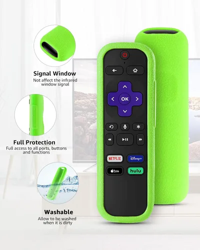 Vista 3 de Paquete de 4 fundas para control remoto Roku, funda para control remoto Hisense/TCL Roku Controlador de repuesto universal Funda de silicona