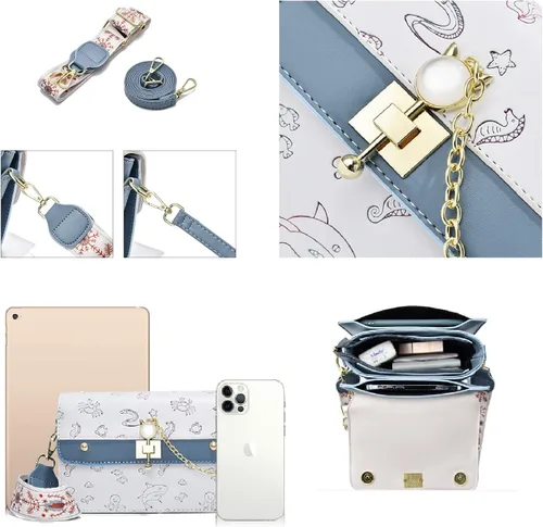 Vista 4 de Lindos monederos para mujer, bolso colorido, bolsos cruzados, bolsos de mano, bolsos de noche, bolsos de hombro para mujer