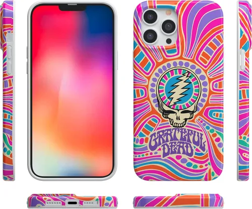 Vista 6 de Casely Funda para iPhone 13 Pro Max Arte del caos Cráneo Grateful Dead Compatible con MagSafe Diseño clásico ultra delgado
