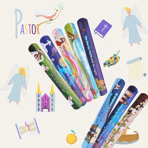 Vista 10 de Kolewo4ever 144 Pieces Bible Verses Slap Bracelets, Religious Christian Slap Bracelets, Scripture Inspirational Bible Wristbands, 12 Styles