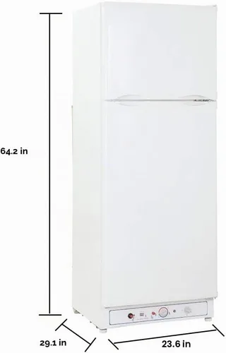 Vista 5 de SMETA Refrigerador de propano, refrigerador de 2 vías con congelador de 9.4 pies cúbicos, 110 V/gas GLP, refrigerador de almacenamiento grande